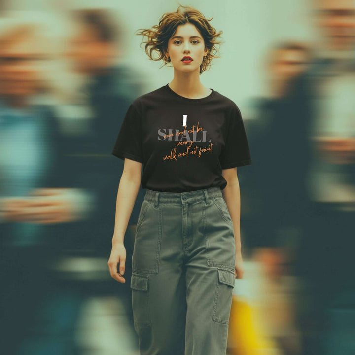 Scripture inspired t-shirt centered on endurance and faith