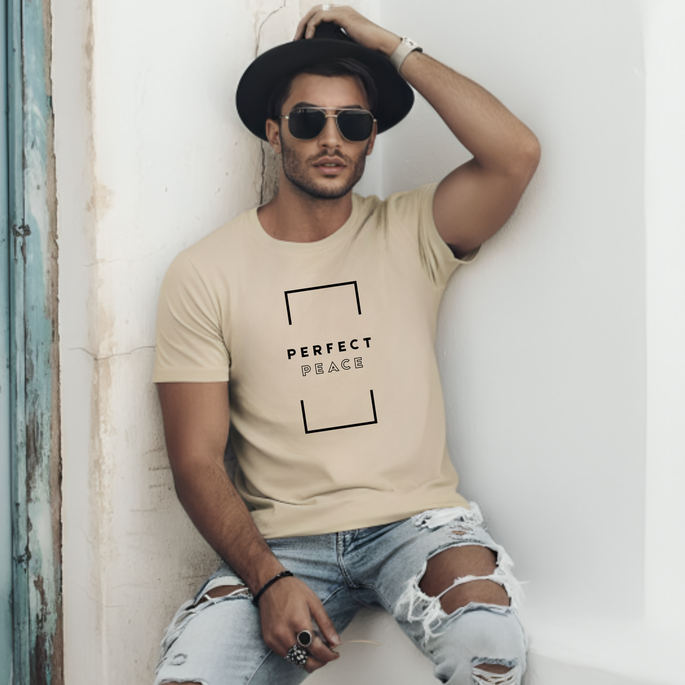 Faith-based apparel featuring serenity and biblical peace message