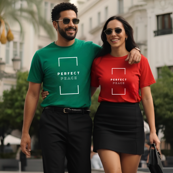 Christian t-shirt expressing perfect peace and serenity through faith