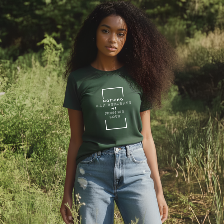 Christian t-shirt with nothing can separate me from His love message