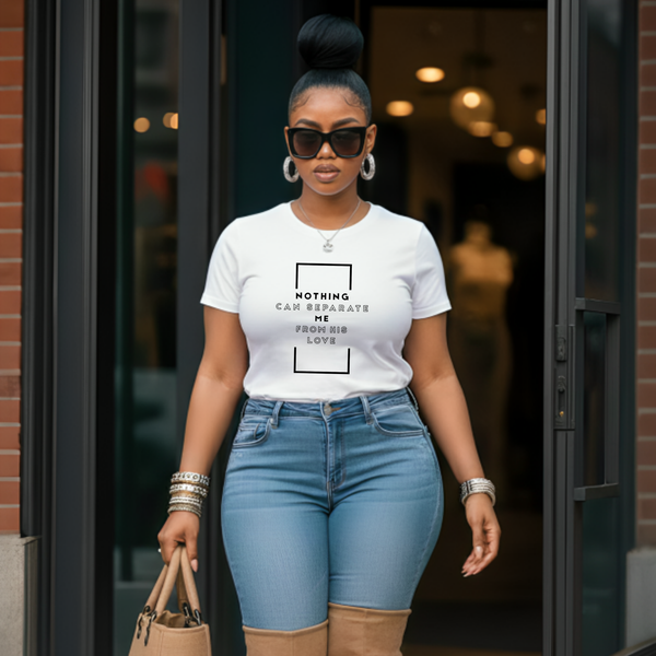 Faith-based Christian apparel featuring God’s inseparable love text