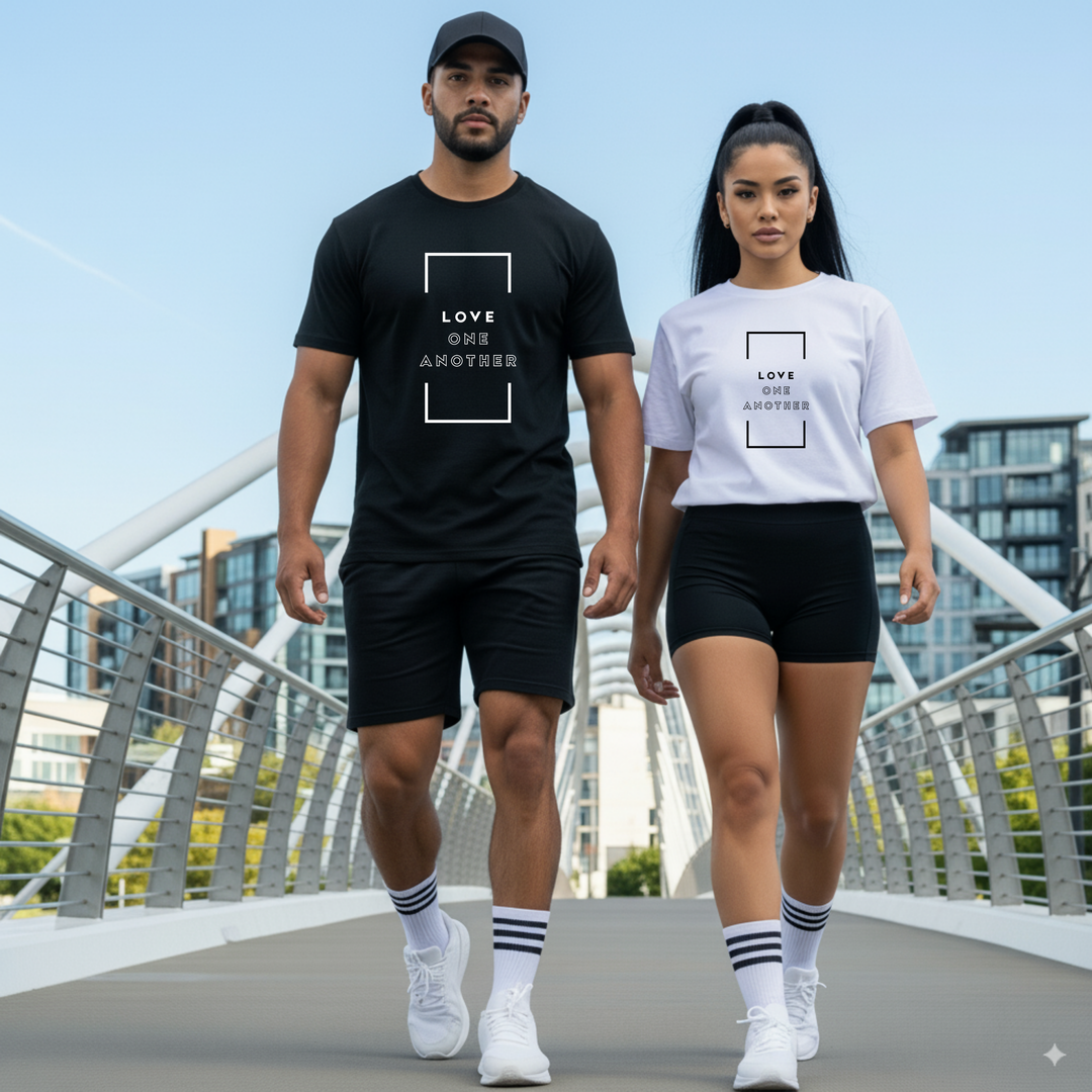 Christian t-shirt with Love One Another faith message