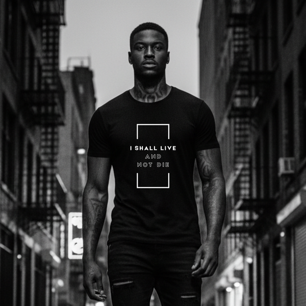 The Vitality Daily t-shirt with I Shall Live and Not Die message