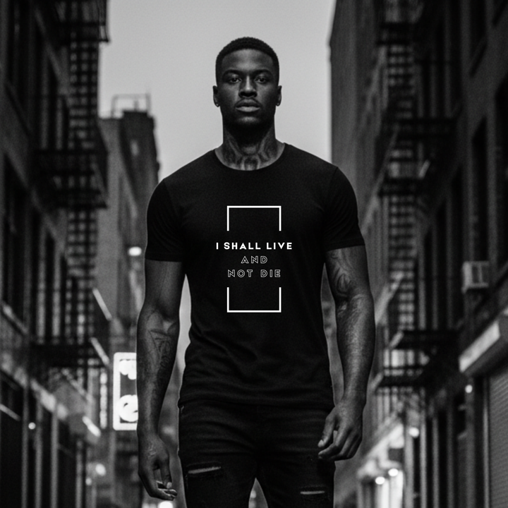 The Vitality Daily t-shirt with I Shall Live and Not Die message