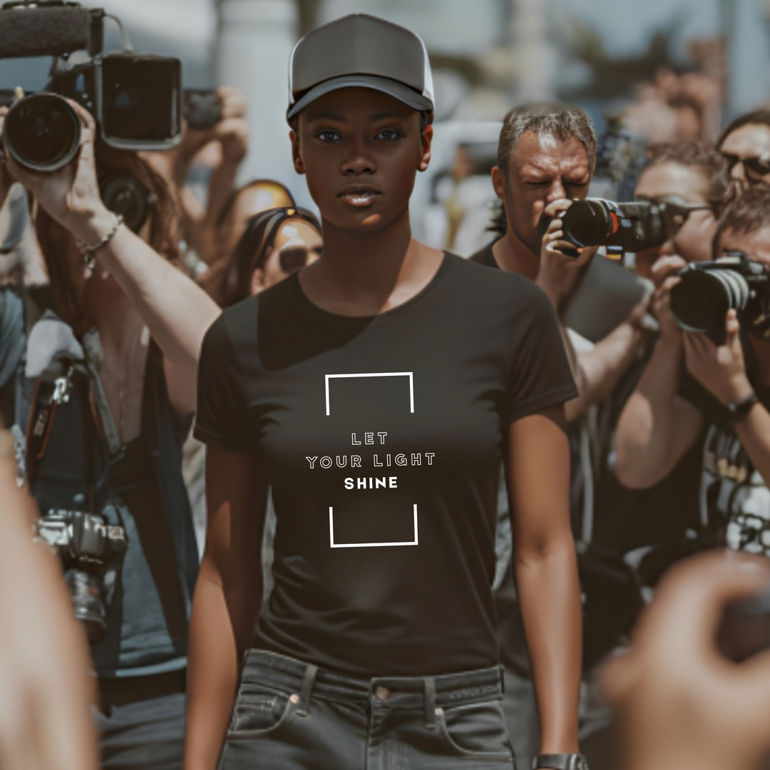 Let Your Light Shine Christian t-shirt flat lay