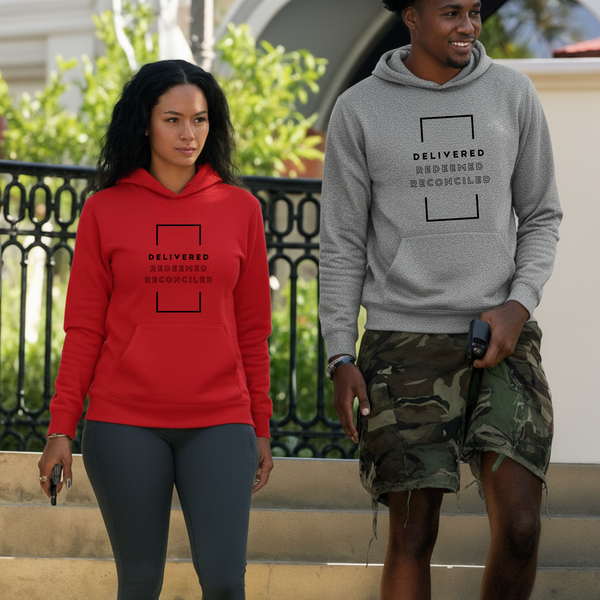 Christian hoodie inspired by delivered and redeemed scripture