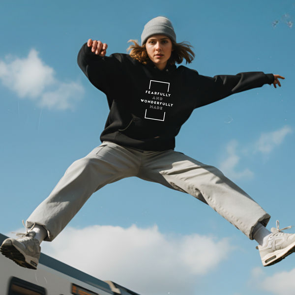 Fearfully and Wonderfully Made Christian hoodie design