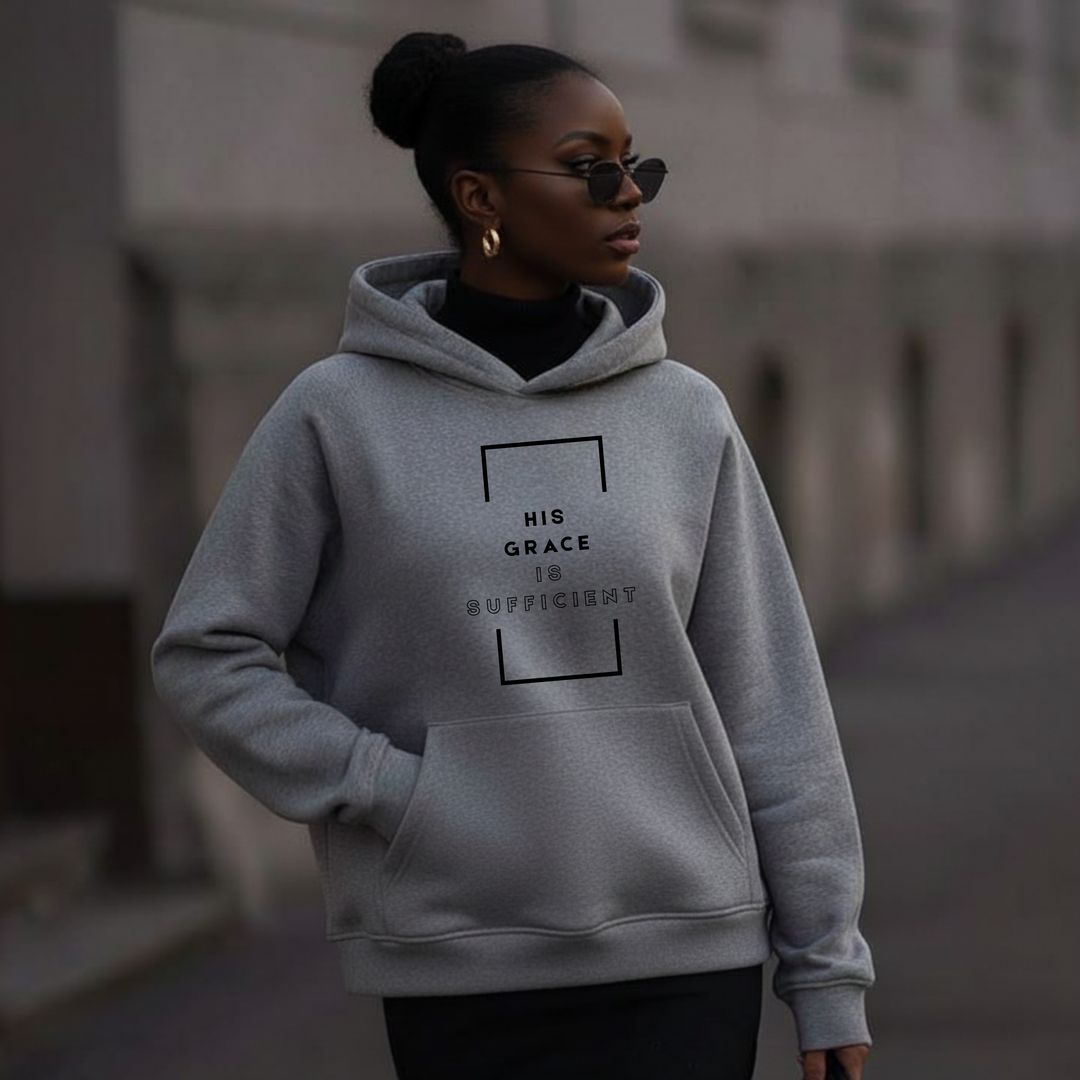 The Sufficiency Daily hoodie faith-inspired typography