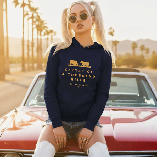 Christian hoodie with Cattle of a Thousand Hills message