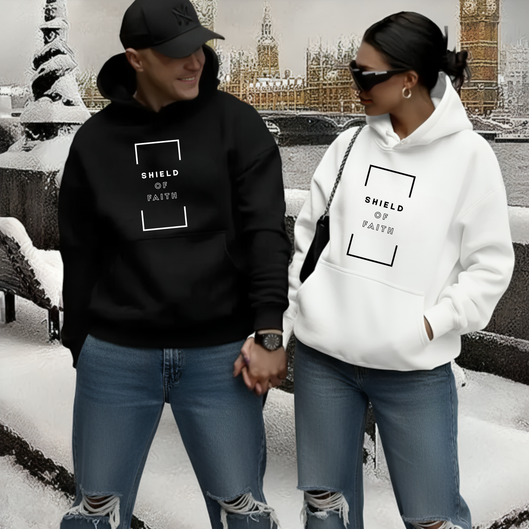 The Shield Daily hoodie faith-inspired typography