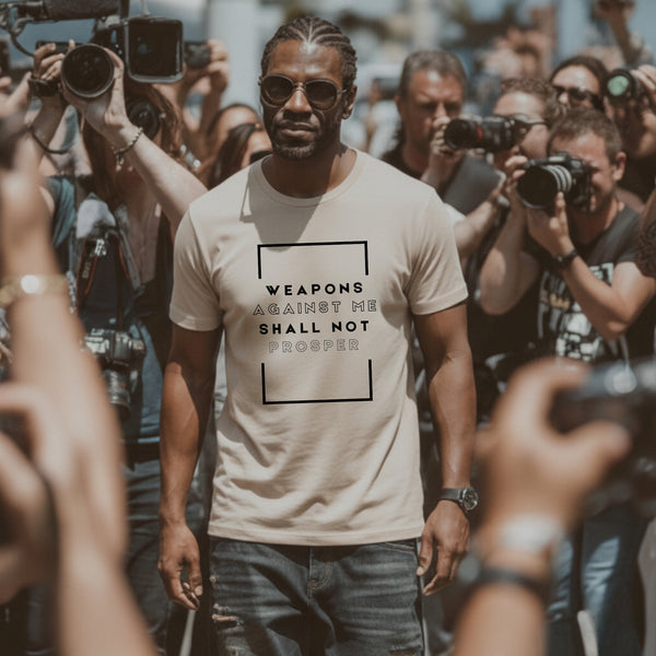 he Victorious Daily t-shirt with Weapons Against Me Shall Not Prosper message