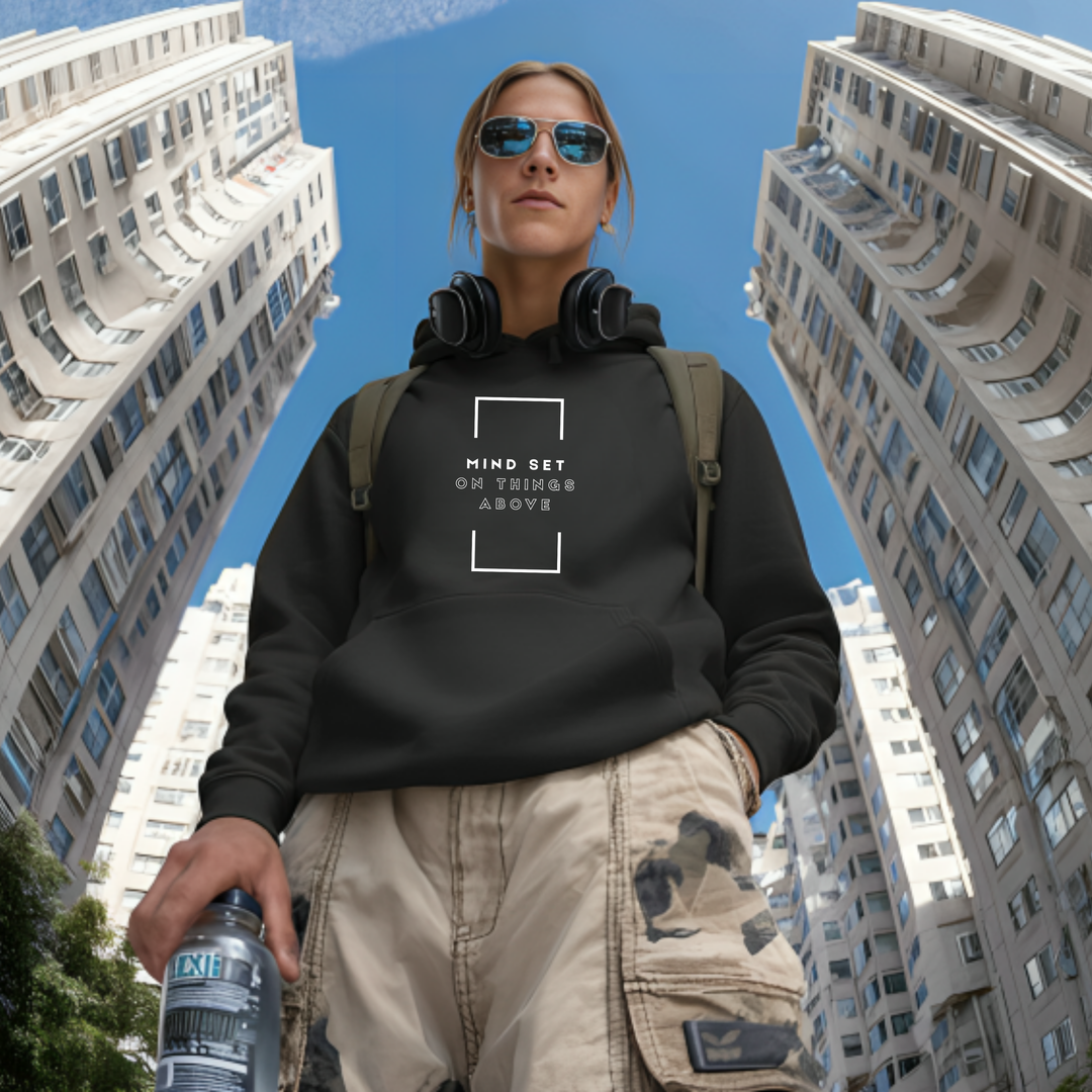 Mind Set on Things Above Christian hoodie design