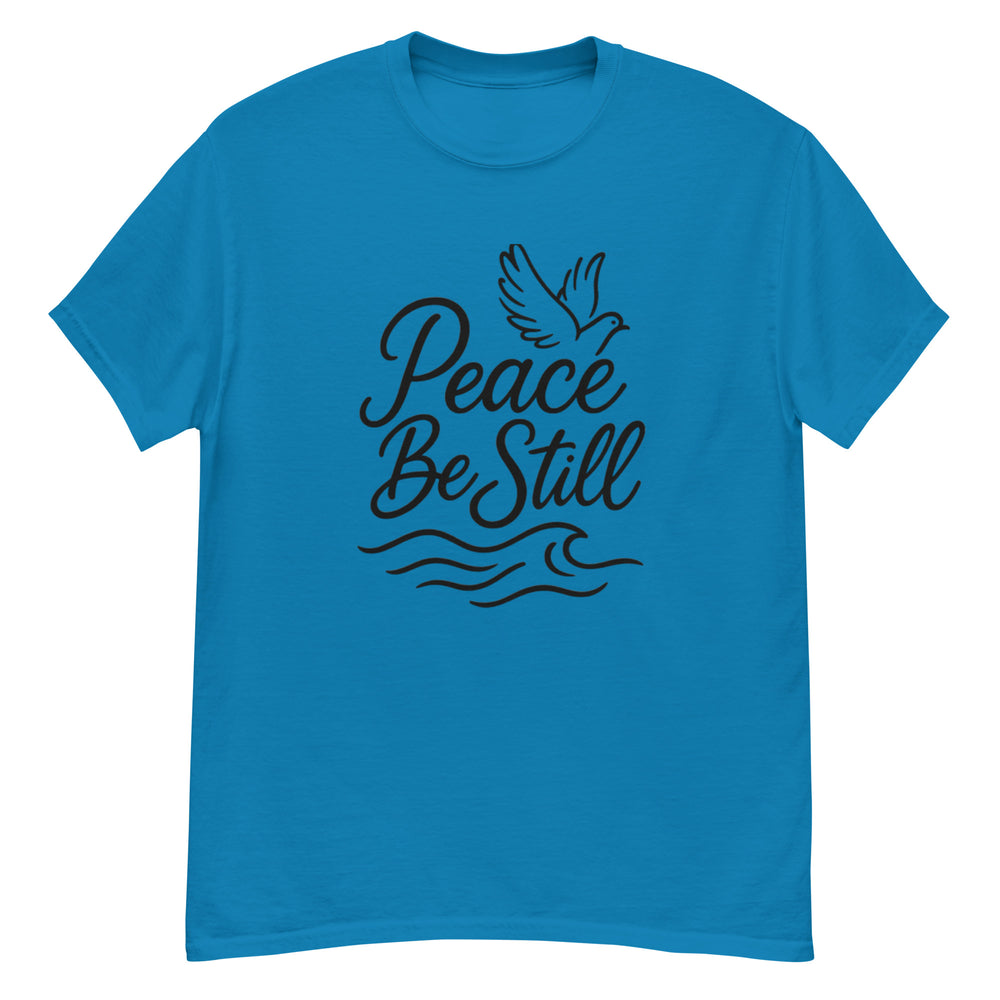 The Stillness Daily t-shirt with Peace Be Still message