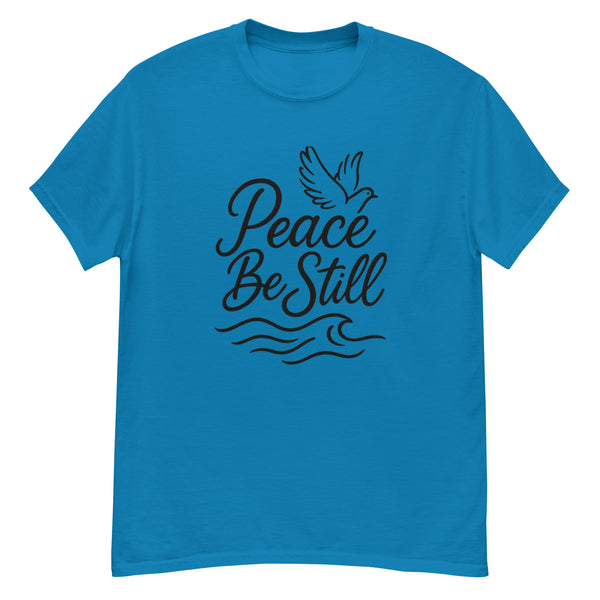 The Stillness Daily t-shirt with Peace Be Still message