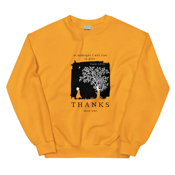 Faith-based sweatshirt with worship-inspired typography