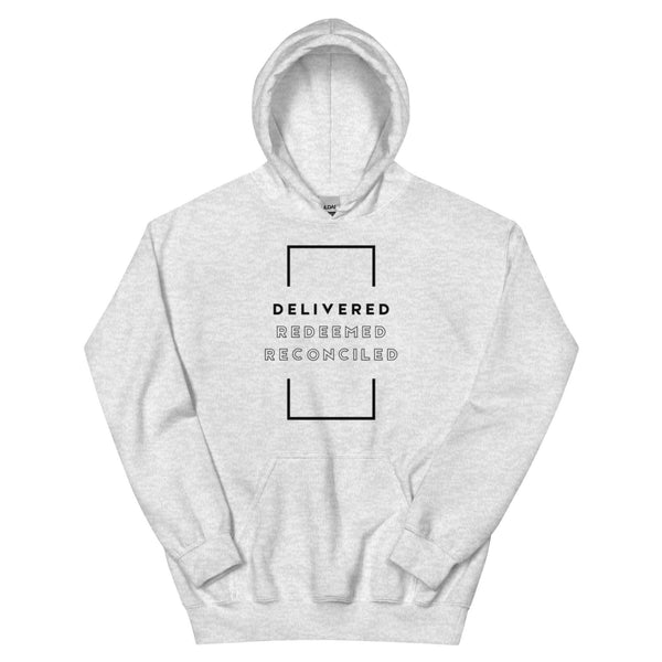 Premium Christian hoodie with scripture-inspired typography