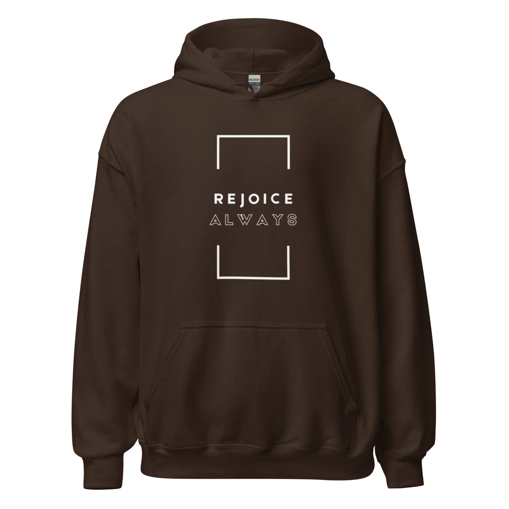 The Rejoice Daily hoodie faith-inspired typography