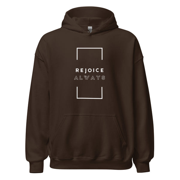 The Rejoice Daily hoodie faith-inspired typography