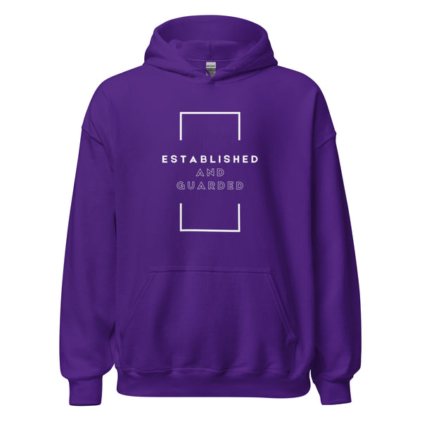 Faith-based hoodie with Established and Guarded message