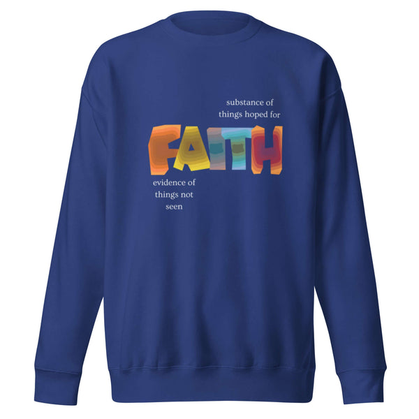Scripture-inspired Christian sweatshirt about faith and hope
