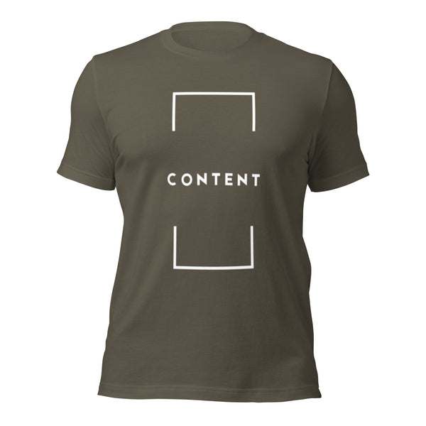 Christian t-shirt emphasizing Content spiritual theme