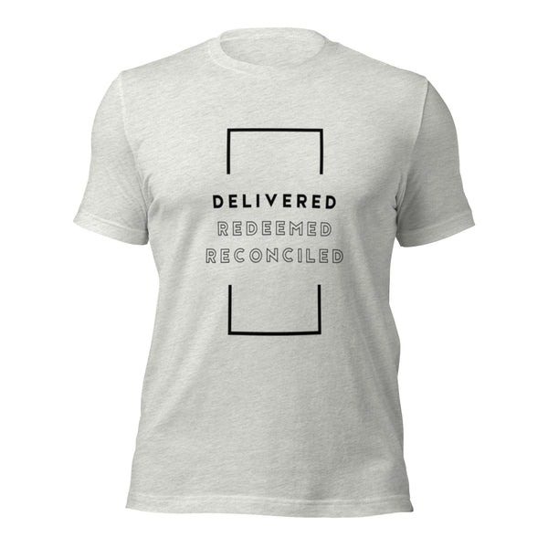 Christian t-shirt celebrating redemption and reconciliation in faith