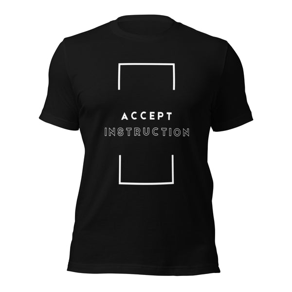 Back view of unisex Christian t-shirt Accept Instruction