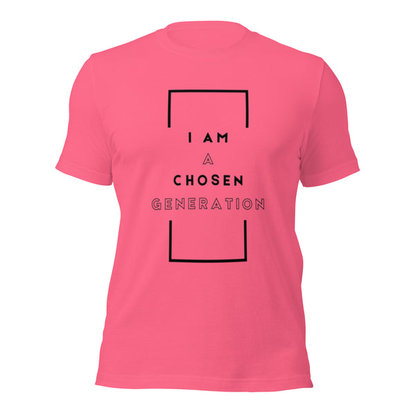 I Am a Chosen Generation message printed on Christian t-shirt