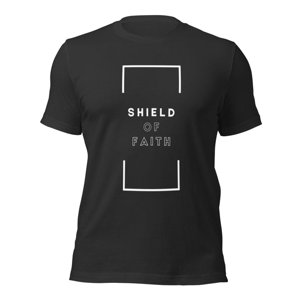 Minimalist faith t-shirt with Shield of Faith wording