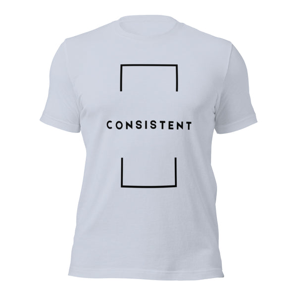 Close-up of Consistent text and design on Christian t-shirt