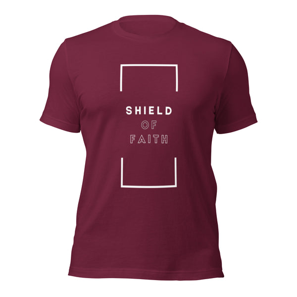 Scripture-inspired t-shirt Shield of Faith print