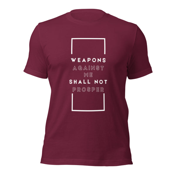 Inspirational Christian t-shirt Weapons Against Me Shall Not Prosper design