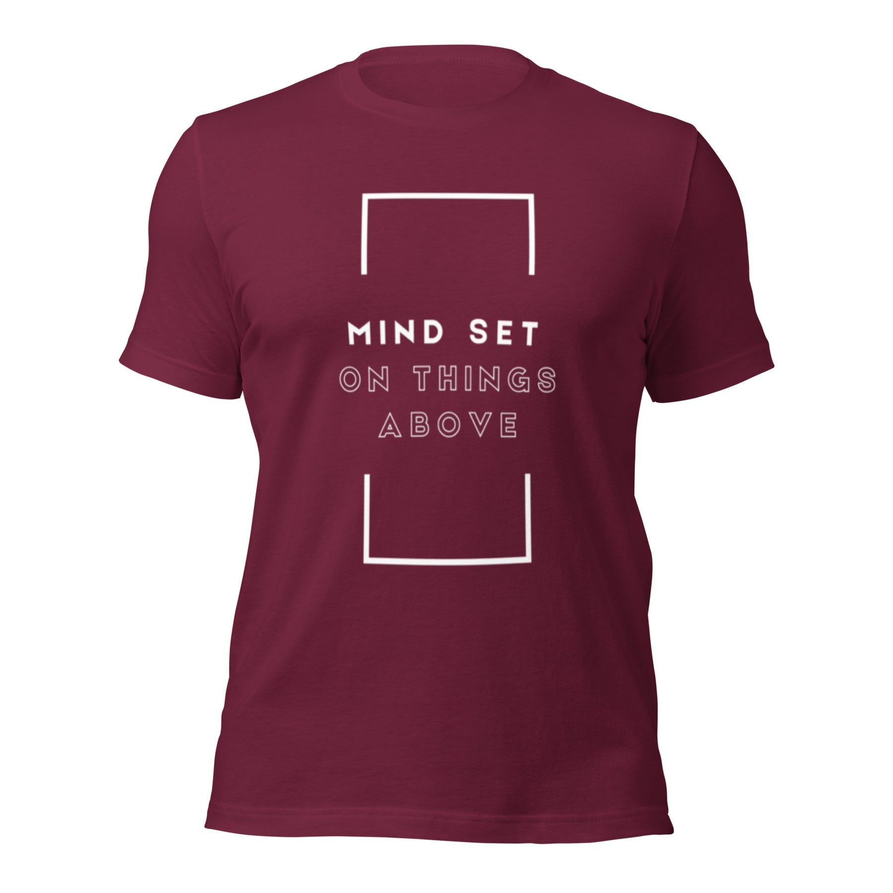 Faith-inspired t-shirt centered on Mind set on things above theme