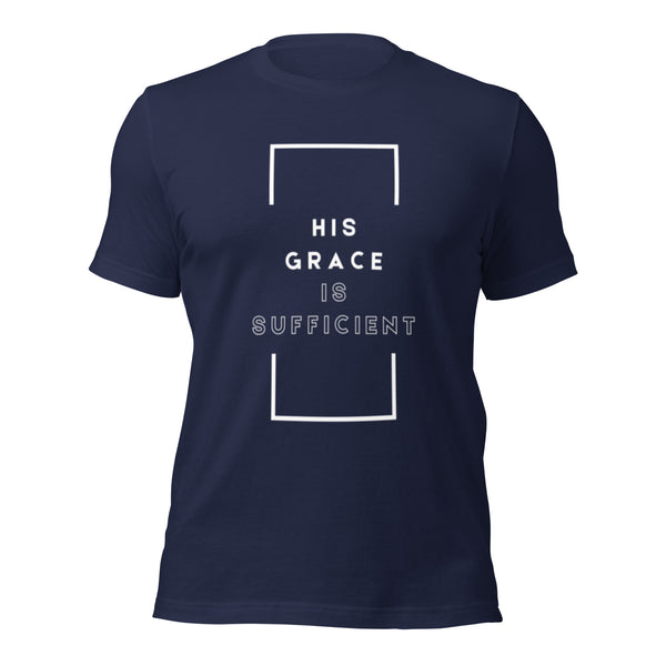 Established by Grace message printed on Christian t-shirt