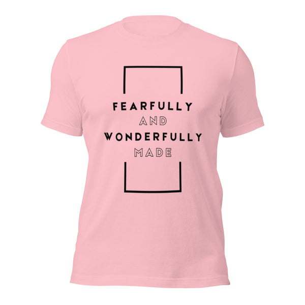 Biblical affirmation Fearfully and wonderfully made on Christian apparel