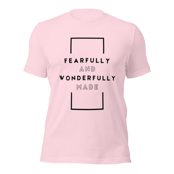 Faith-filled t-shirt expressing being fearfully and wonderfully made