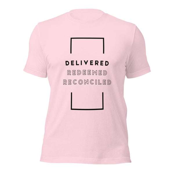 Content scripture design emphasizing Delivered Redeemed Reconciled