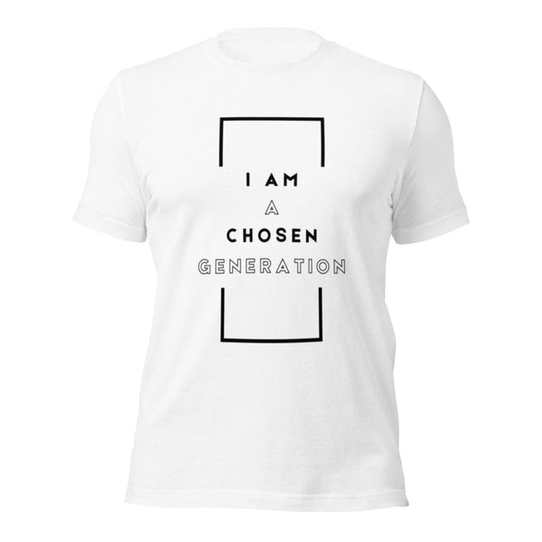 Faith-centered apparel featuring I Am a Chosen Generation message