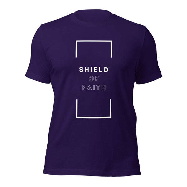 Christian apparel with Shield of Faith typography